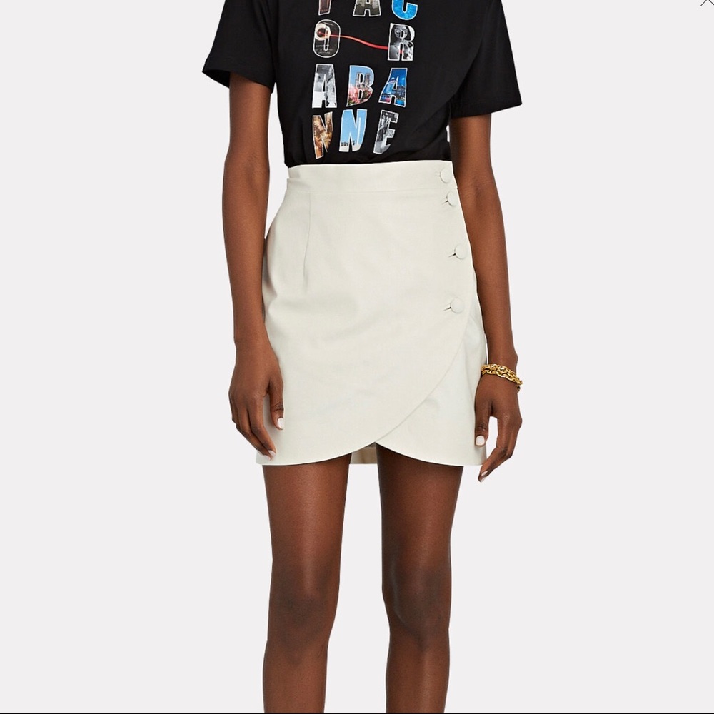 white waxed cotton tulip mini skirt by materiel
